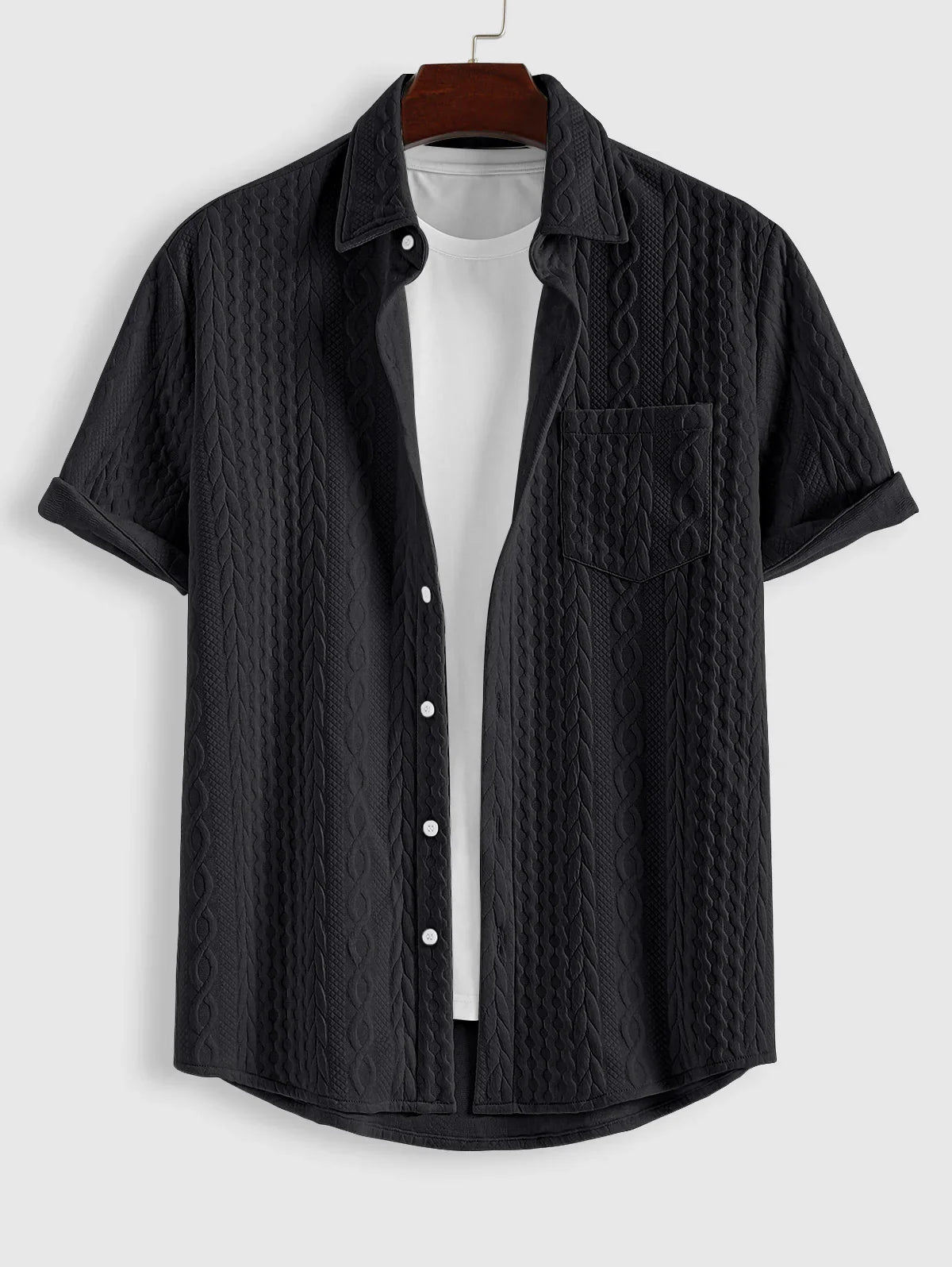 Tailored Fit Textured Jacquard Shirt