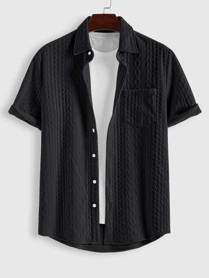 Tailored Fit Textured Jacquard Shirt